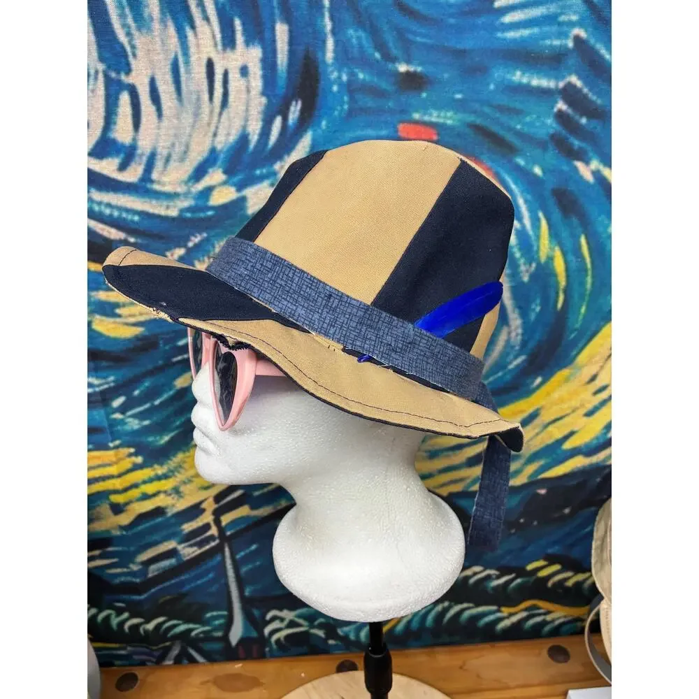 Handcrafted Upcycled Sailcloth Fedora Hat | Medium | One of a Kind